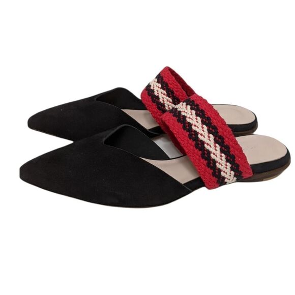 ALL BLACK Women's Leather Banded Slides 38.5 - Picture 4 of 10